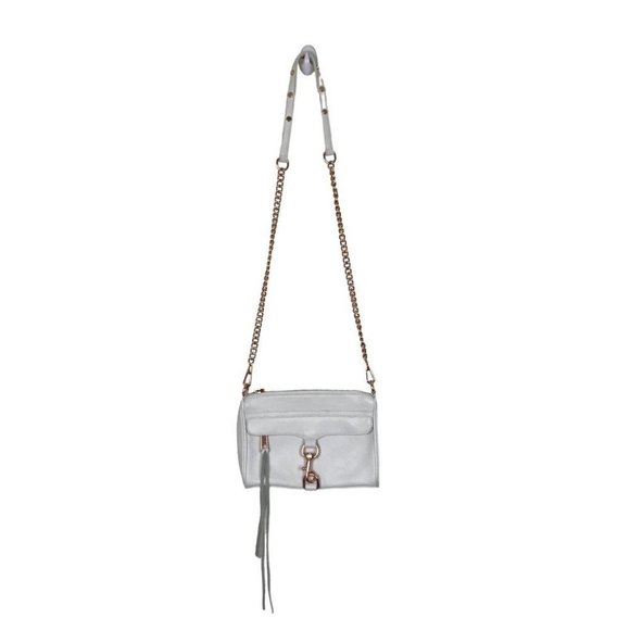 Rebecca Minkoff White Leather Crossbody Bag With Rose Gold Hardware - Picture 1 of 8